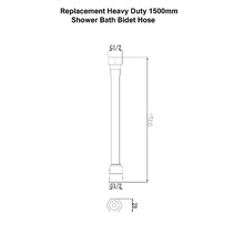 150cm Heavy Duty Replacement Shower Hose